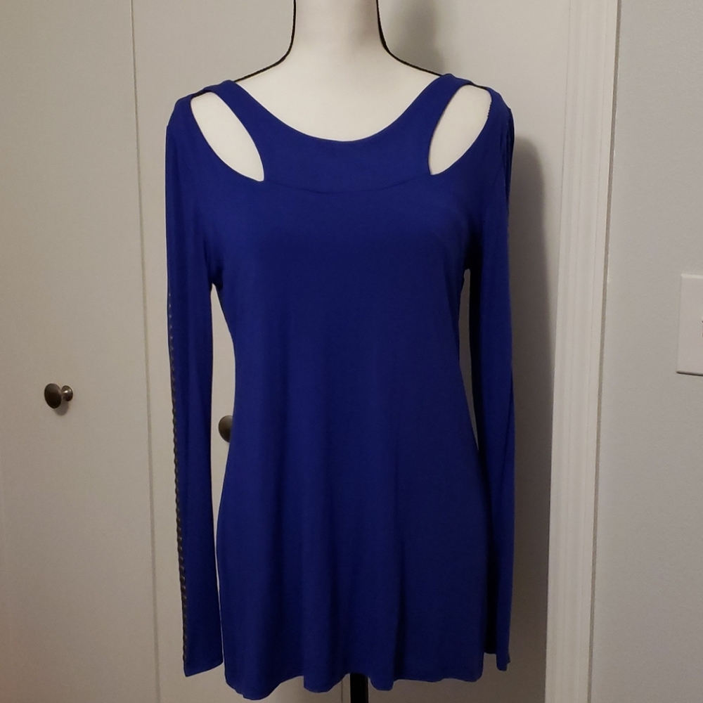Purple blouse with studs down each sleeve